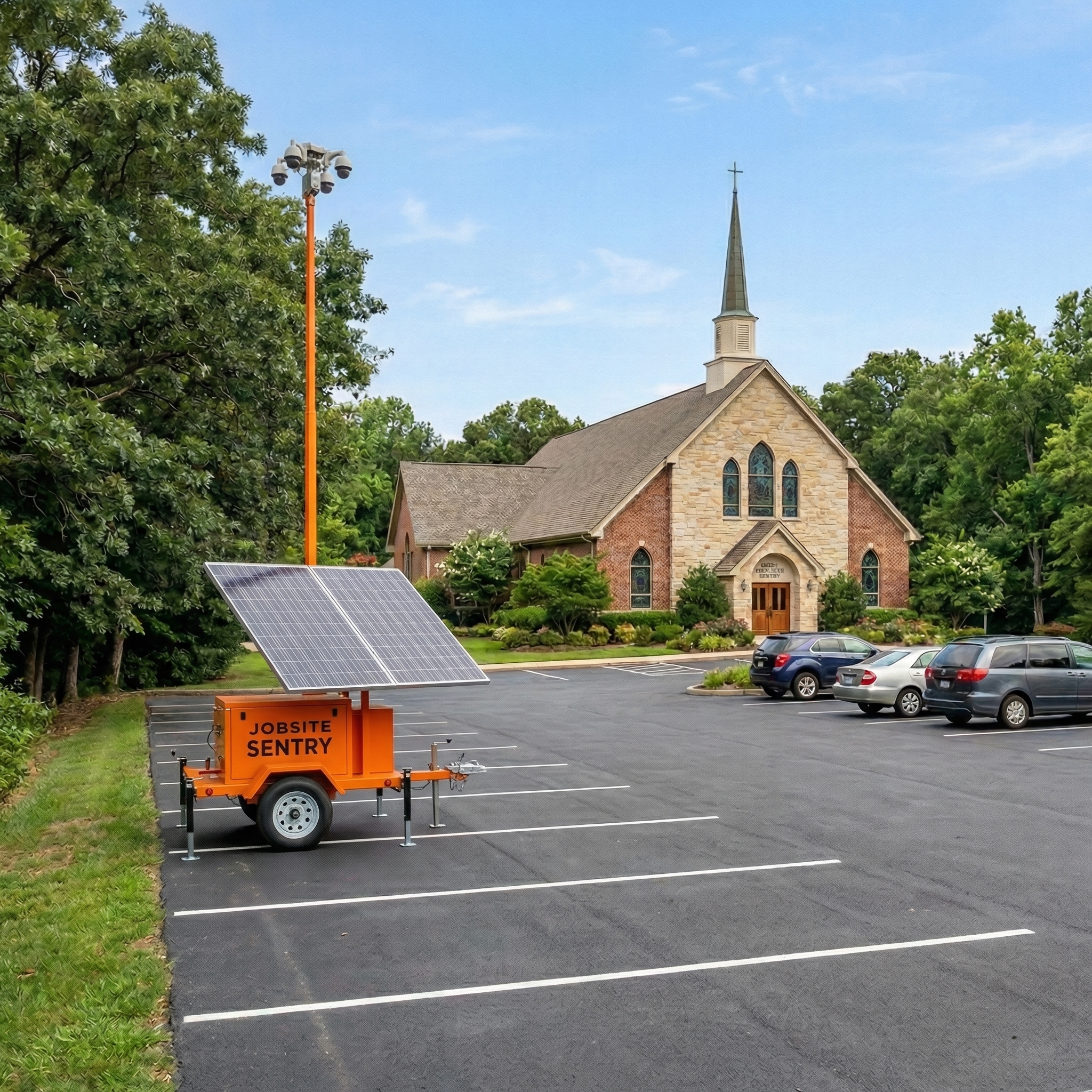 JobSite Sentry unit installed on an outdoor monitoring site