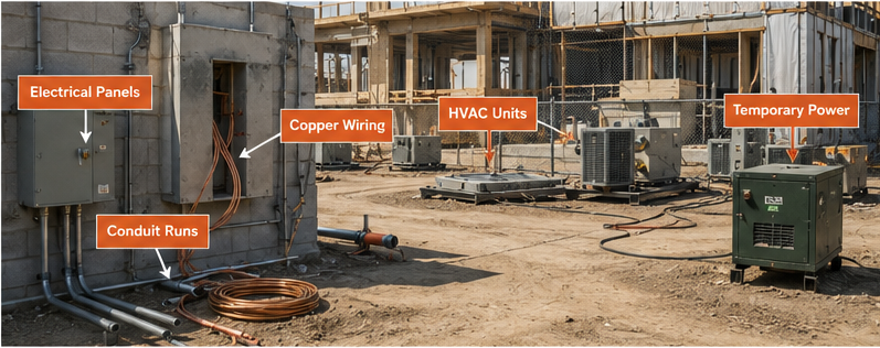 How to Prevent Copper Theft on Construction Sites 3 3 copper risk areas