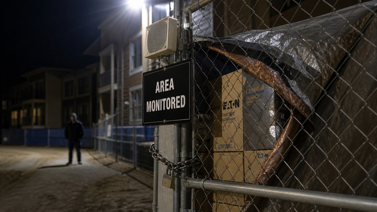 How to Protect Outdoor Material Staging Areas During Apartment Renovation Projects 4 04 after hours material staging security warning